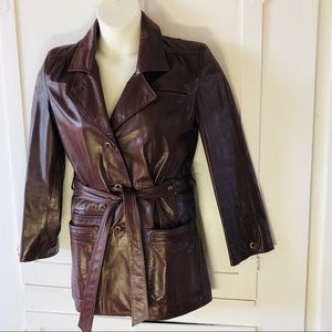 ETIENNE AIGNER Brown Leather Woman’s Coat SZ 10-12